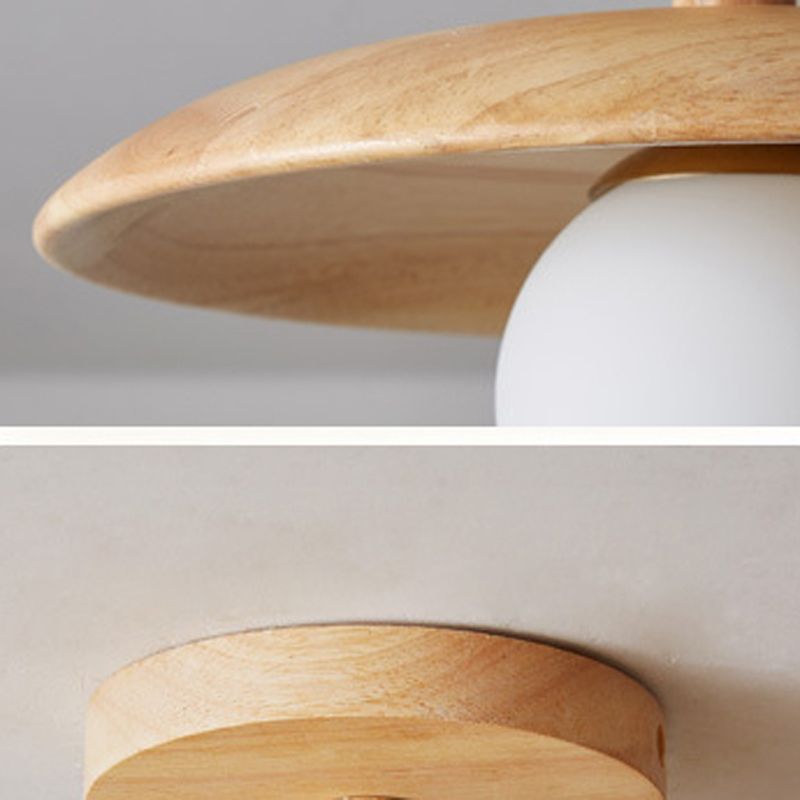 Japanese Style Wooden Ceiling Light Ball Shape Ceiling Lamp for Living Room