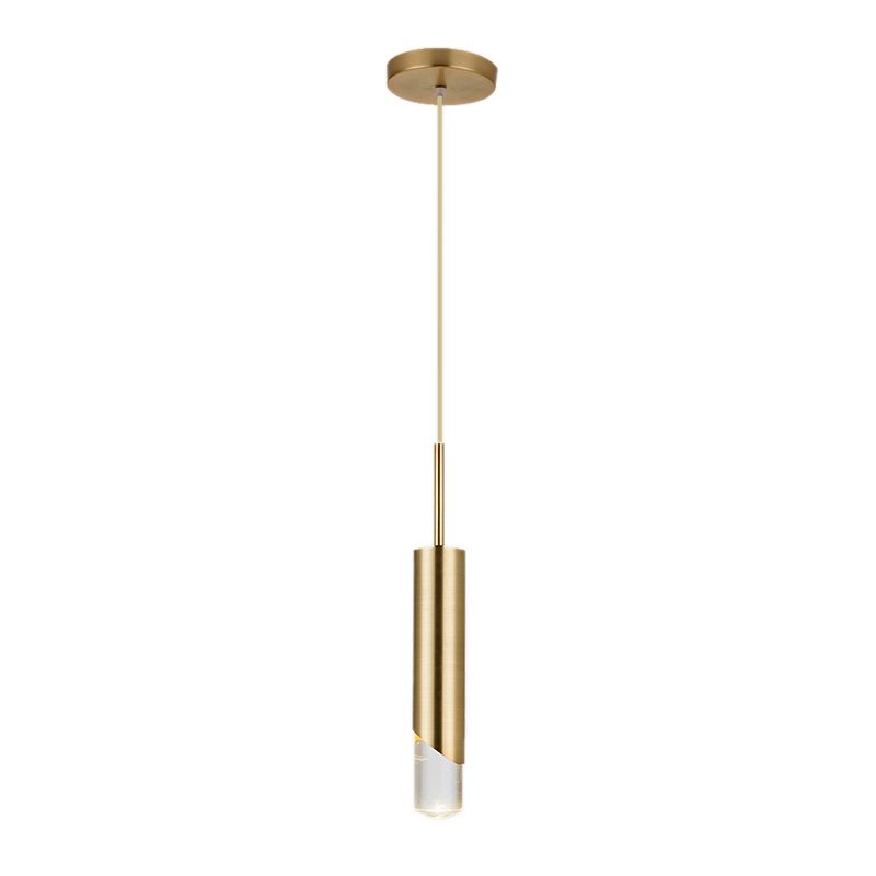 Metal 1 Light LED Pendant Lamp Gold Postmodern Hanging Light for Dinning Room