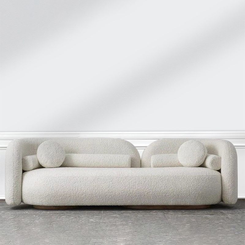 Contemporary Tuxedo Arm Sofa Wool 33.46 inch Wide Sofa for Living Room