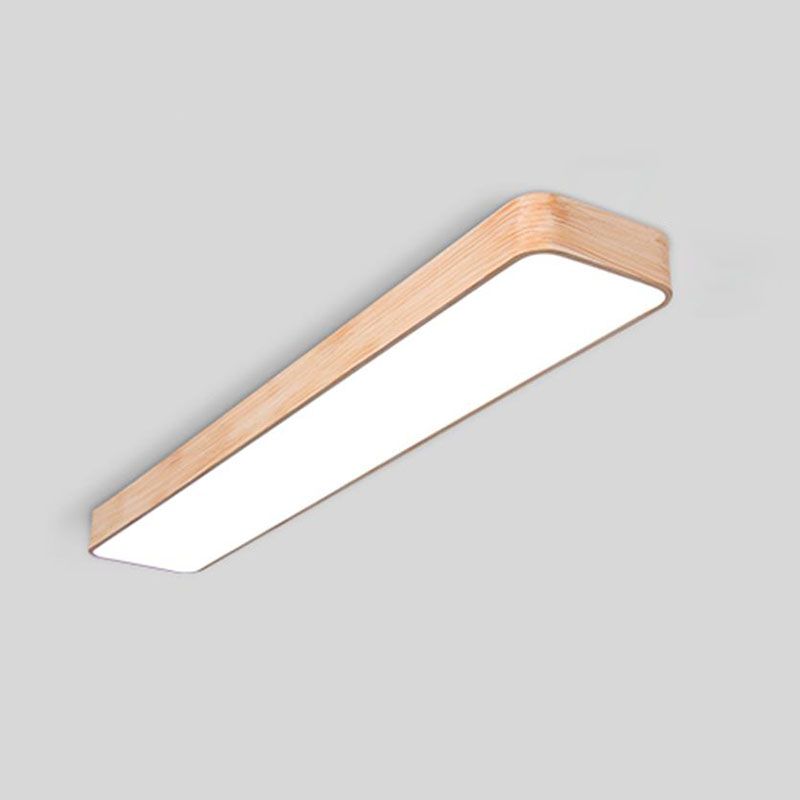 Lampada a ciondolo a LED Office Lampada sospesa in legno Nordico con tonalità acrilica rettangolo