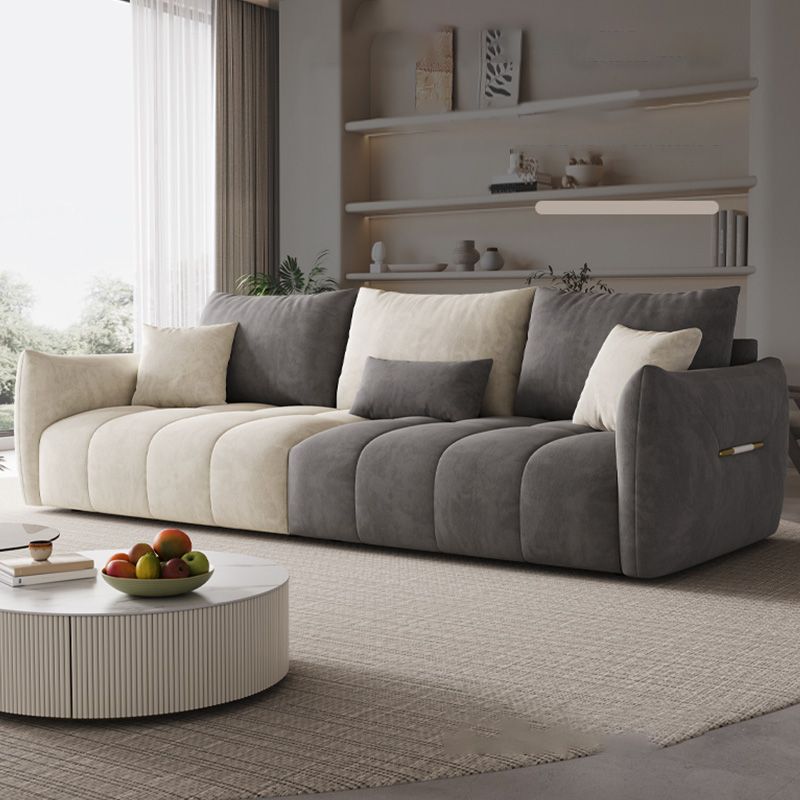 39" Wide Contemporary Sofa Fabric 5 Seater Pillows Tufted Seating