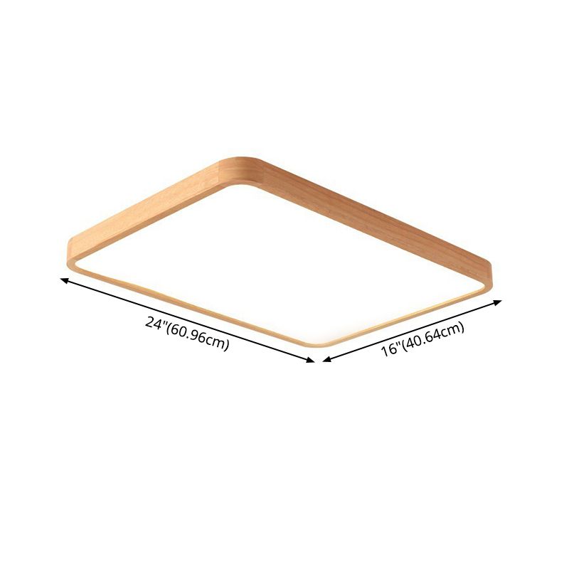 Modern Style Geometrical Flush Mount Lighting Wood 1-Light Flush Mount Led Light