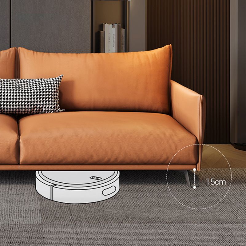 Contemporary Tuxedo Arm Sofa Standard Sofa with 2 Pillows for Living Room
