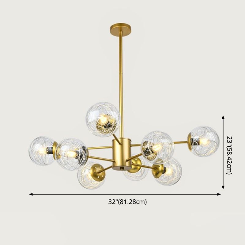 Aluminio Bola de vidrio de vidrio Molecular Estilo nórdico Minimalismo Luz colgante para comedor