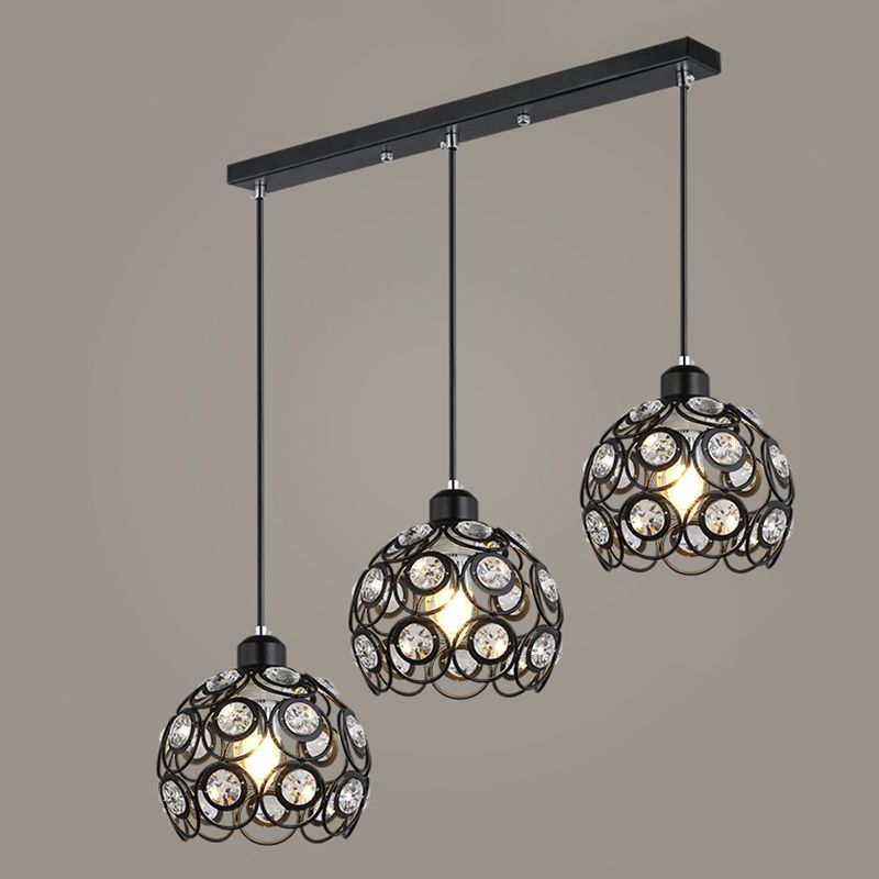 Nordic Style Pendant Lamp Global Suspension Lighting with Crystal Shade