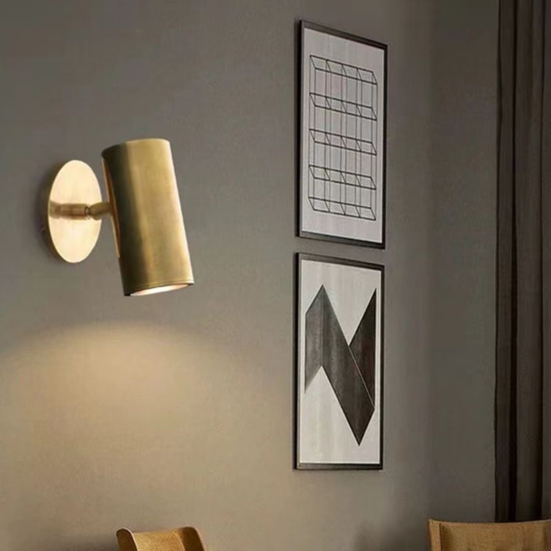 Modern Wall Sconce Cylinder Shape Wall Light with Metal Shade for Bedroom