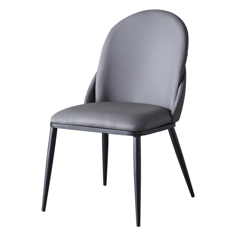 Nordic Style Kitchen Leather Dining Chair Armless Dining Chairs with Metal Legs