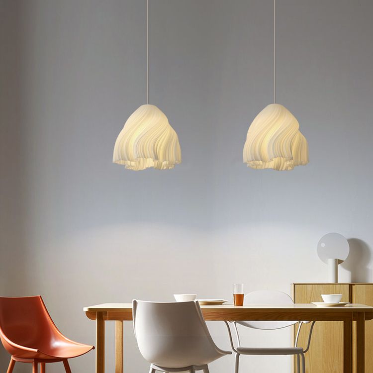 Pendante intérieure minimaliste, Éclairage de pendentif à 1 lumière en acrylique blanc