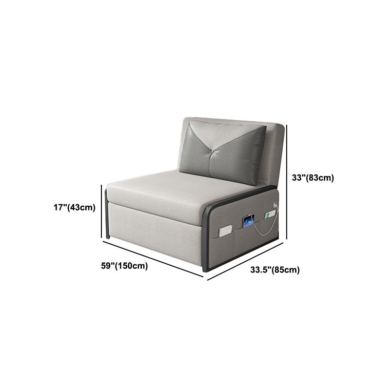 Faux Leather Stain Resistant Contemporary Armless Bed Sofa Couch