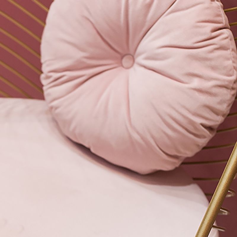 Glam 23.6" Wide Pillow Back Metal Frame 4 Legs Armless Chair