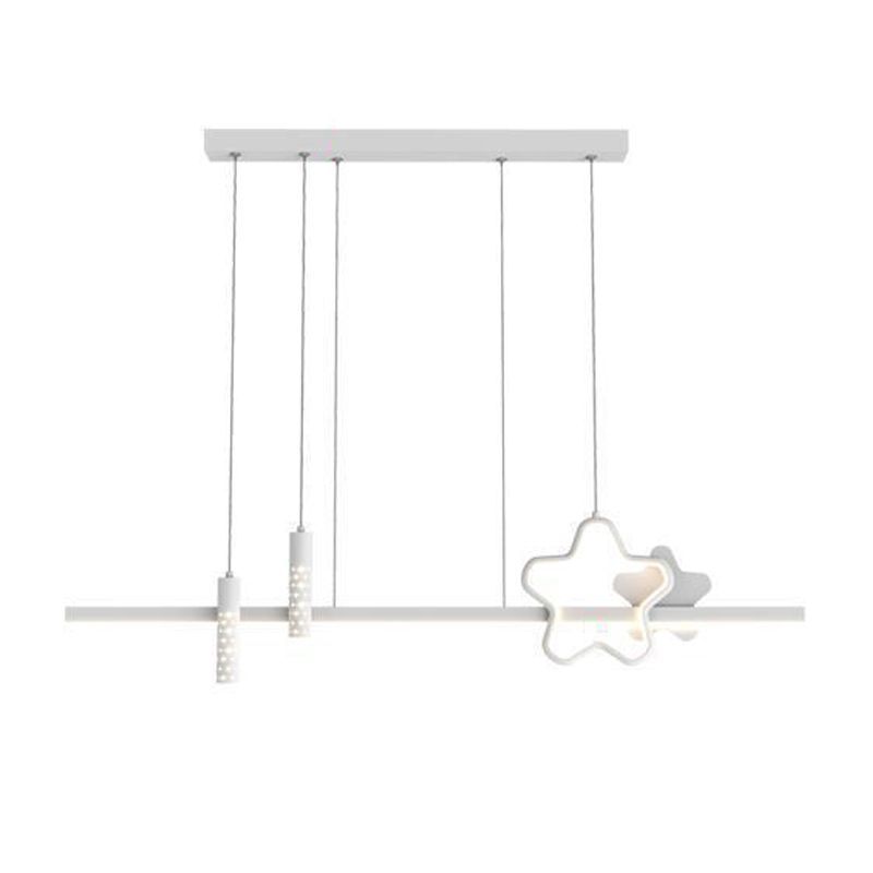 4-Light Modern Black/White Kitchen Island Lighting LED Ceiling Light for Bedroom