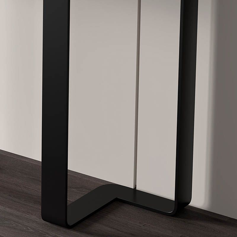 Modern Half Moon Console Table Stone Console Sofa Table in Gold/Grey