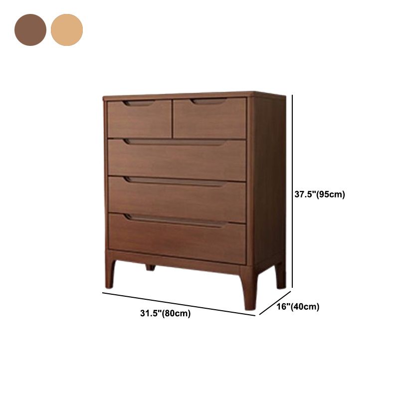 Mid-Century Modern Accent Chest with Straight Legs in Rubberwood
