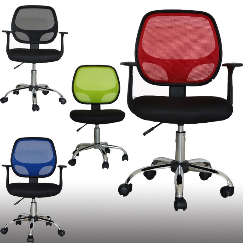 Silver Metal Modern Conference Chair in Mid-Back Mesh Conference Chair