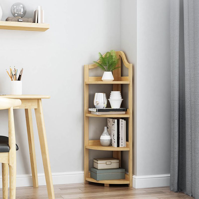 Modern Style Bookshelf Solid Wood Open Back Bookcase for Home