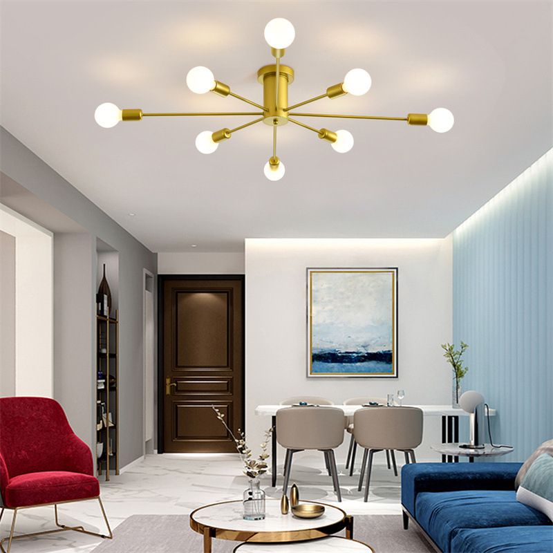 Contemporary Metal Ceiling Lamp Simplicity Flush Mount Light Fixture for Living Room