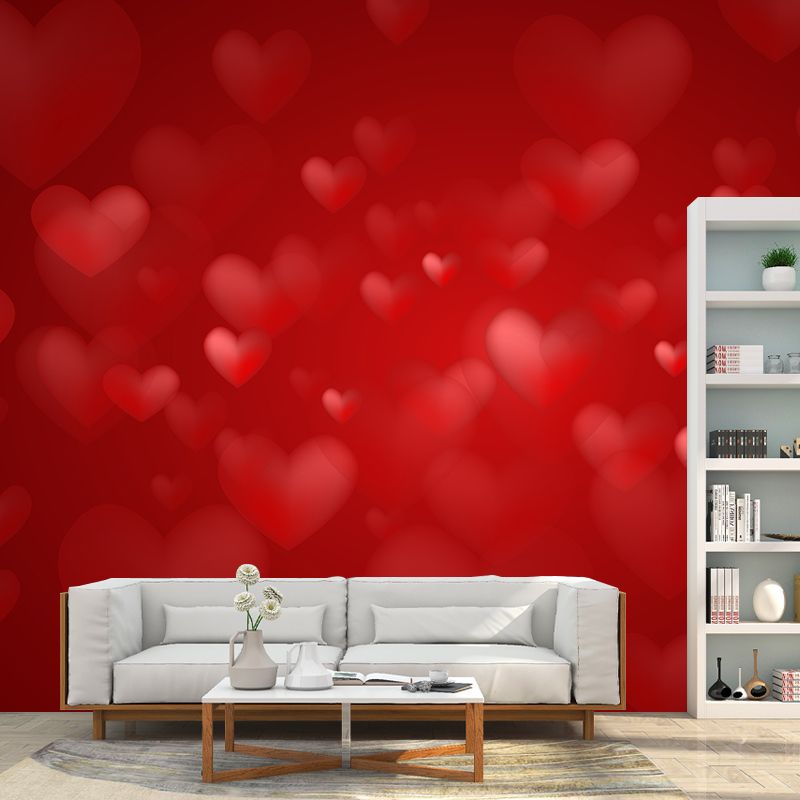 Heart-shaped Geometry Mural Mildew Resistant Wall Covering for Home Decor