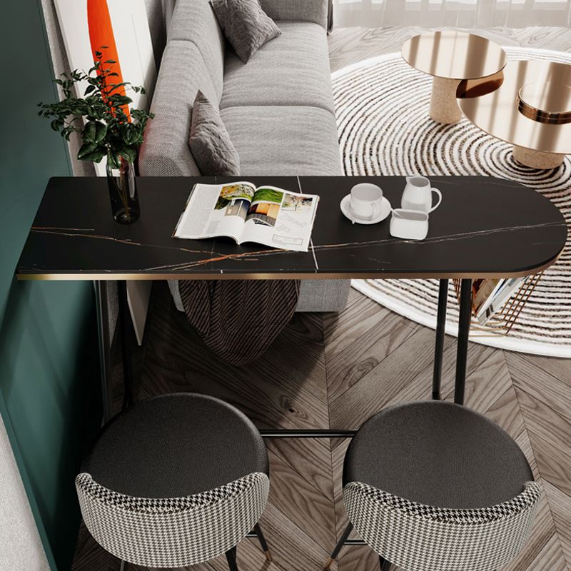 Glam 1/2/3 Pieces Pub Dining Set Living Room Metal and Stone Bar Pub Table Set