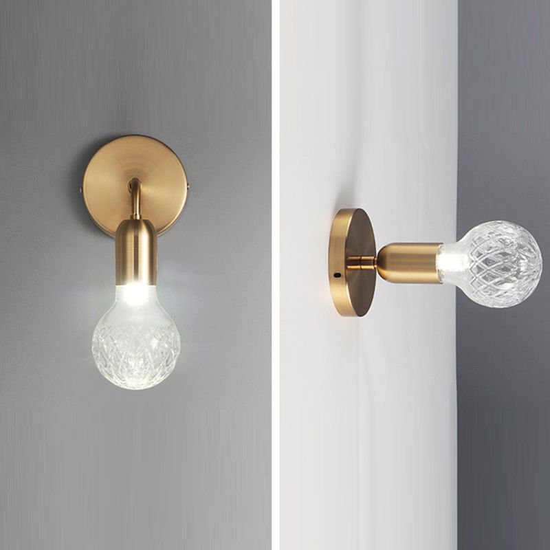 1 Light Wall Light Fixture Modern Glass Wall Mounted Lighting for Living Room