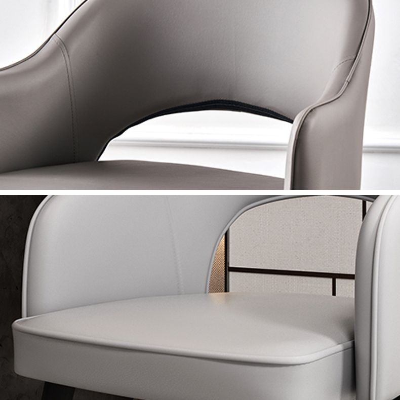 Sillas de comedor de estilo nórdico, sillas laterales con brazos y patas de metal para cocina