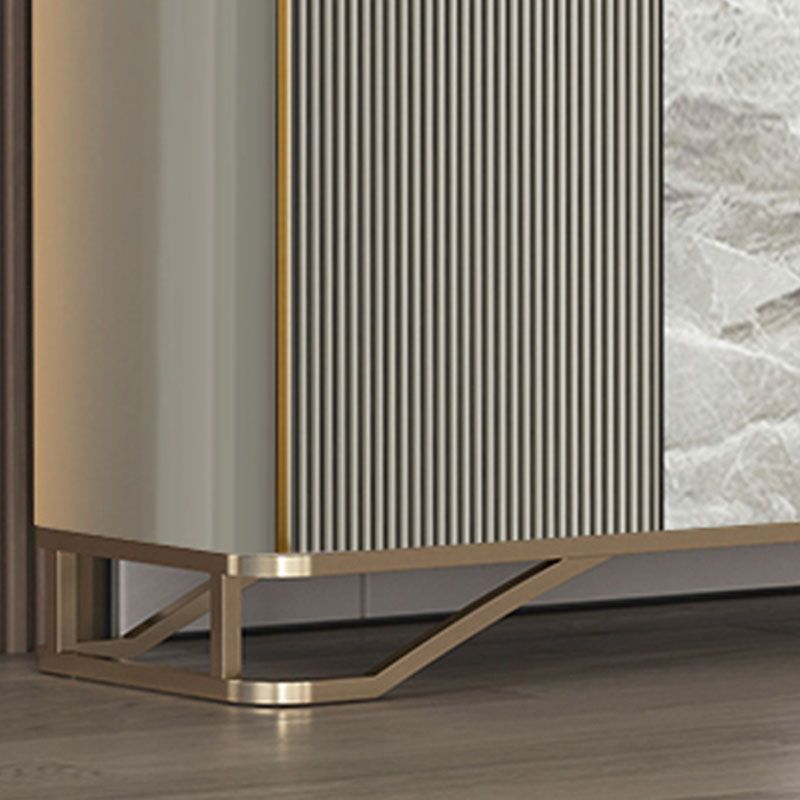 Gray Storage Sideboard Adjustable Shelving Dining Buffet for Kitchen