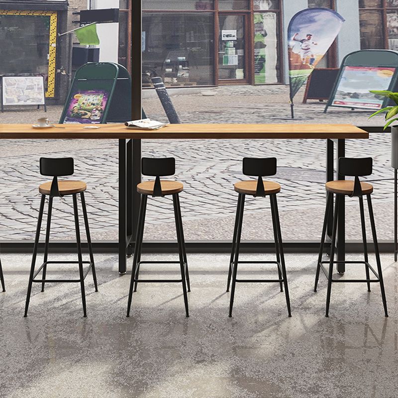 Modern 1/7 Pieces Bar Table Set Rectangle Wood Counter Table with High Stools for Bar