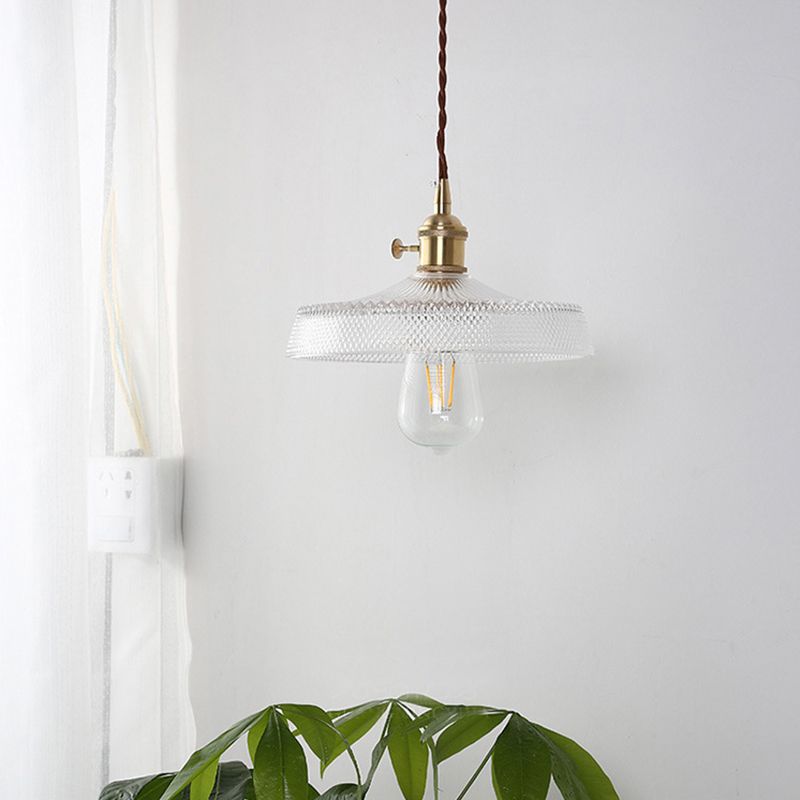 1 Light Ceiling Light Modern Transparent Glass Ceiling Fixture for Restaurant