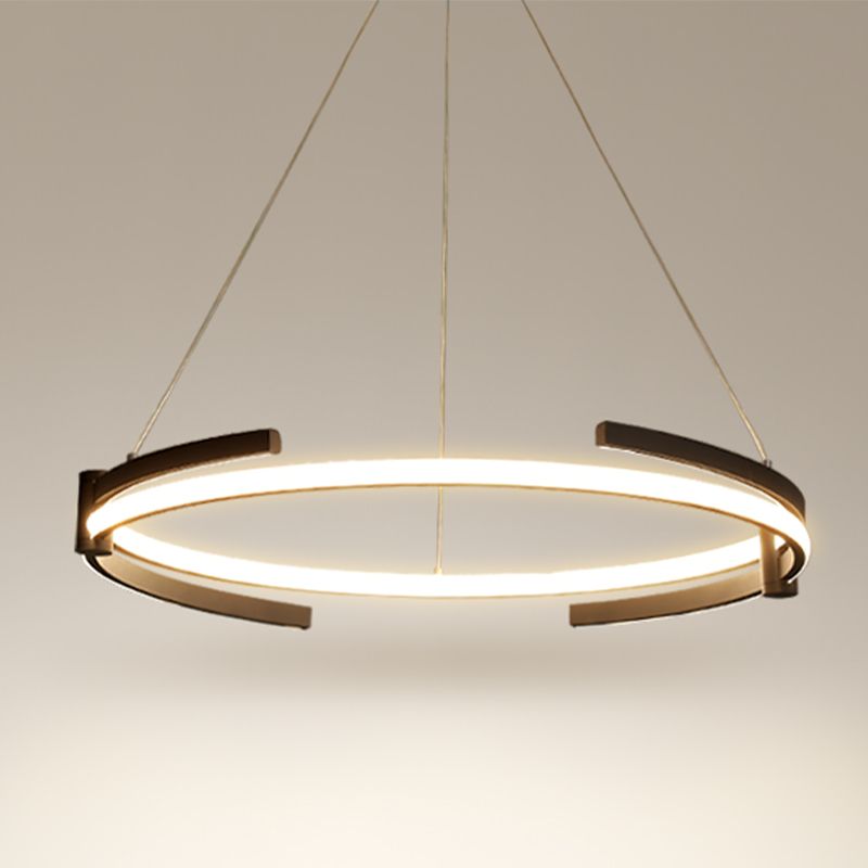 Zeitgenössische Radform Kronleuchter Lichter Metall 2 helle Kronleuchterbeleuchtung