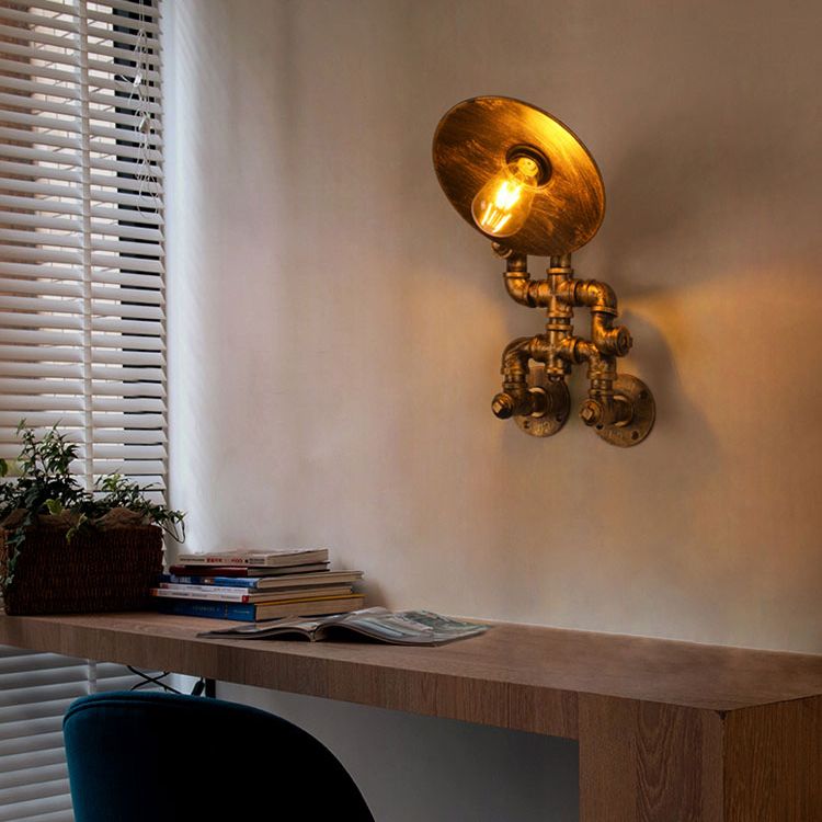 Éclairage de tuyauterie vintage industrielle Éclairage métallique mural métallique pour couloir