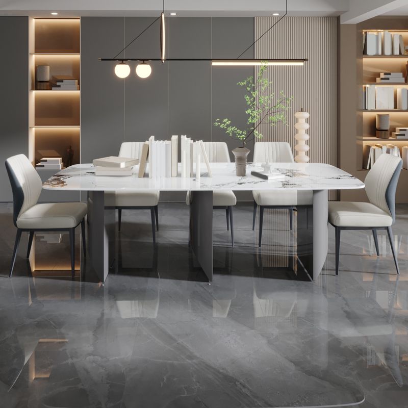 Rectangle Sintered Stone Dining Table Set 1/4/6/9 Pieces Dining Set for Kitchen