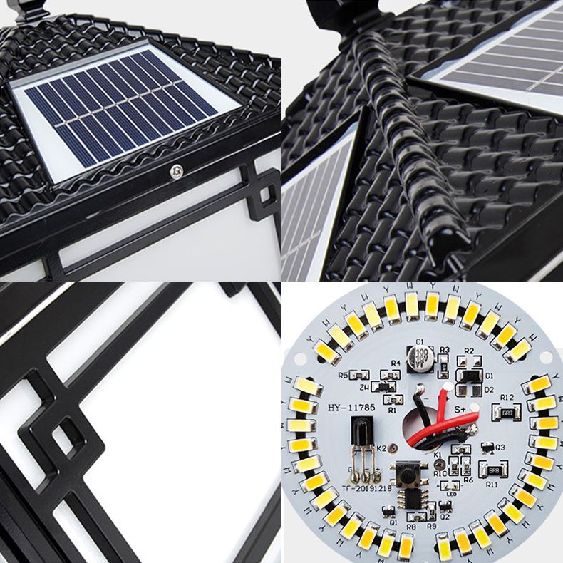 Household Pillar Lamp Creative Solar Lamp with Acrylic Shade for Backyard