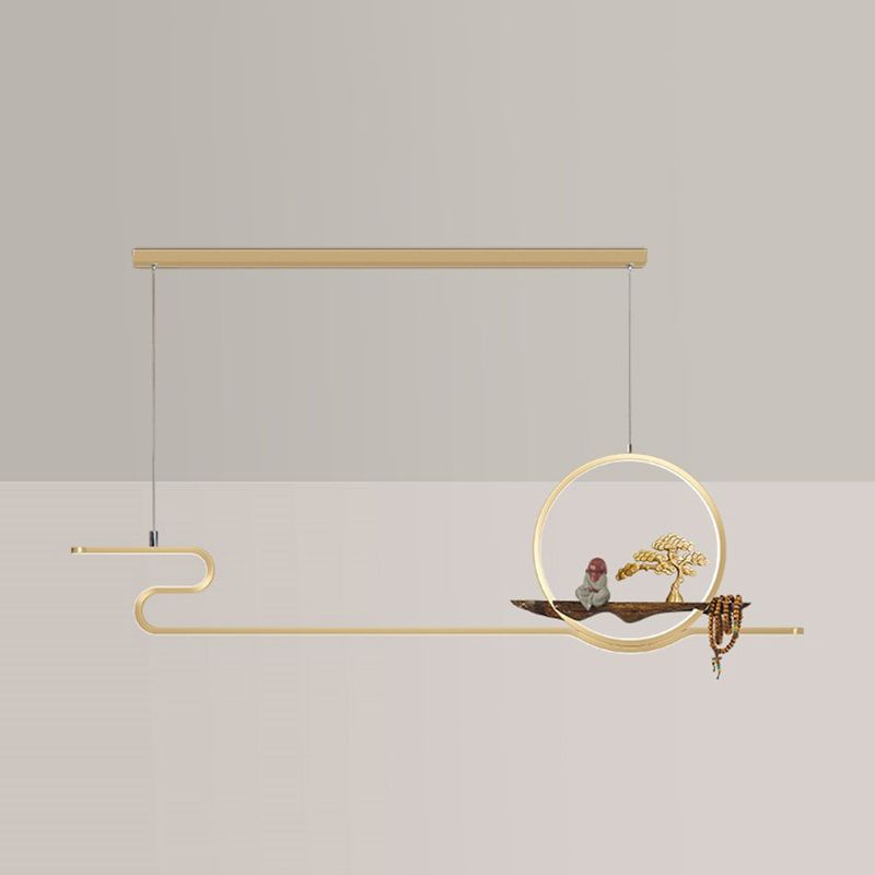 Modern Style Linear Shape Island Lights Metal Two Light Island Lighting Ideas