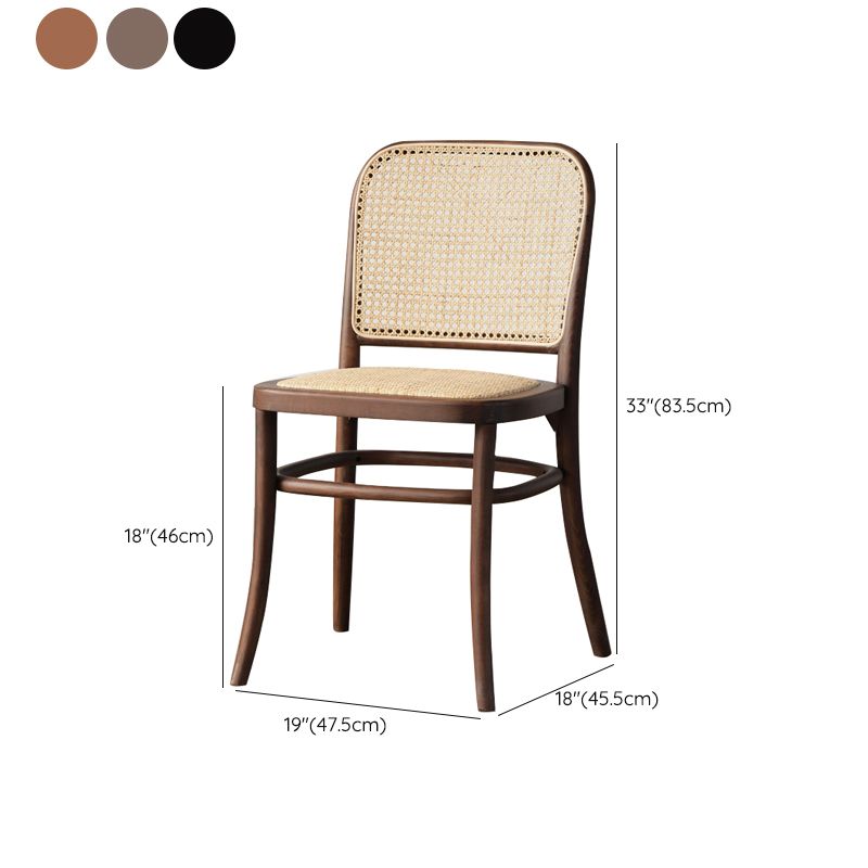 Wood Modern Patio Side Chair Open Back Dining Side Chair for Home