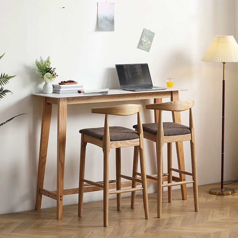 Rectangle Bar Pub Table Set 1/3 Pcs Solid Wood Frame Bar Table and Stools