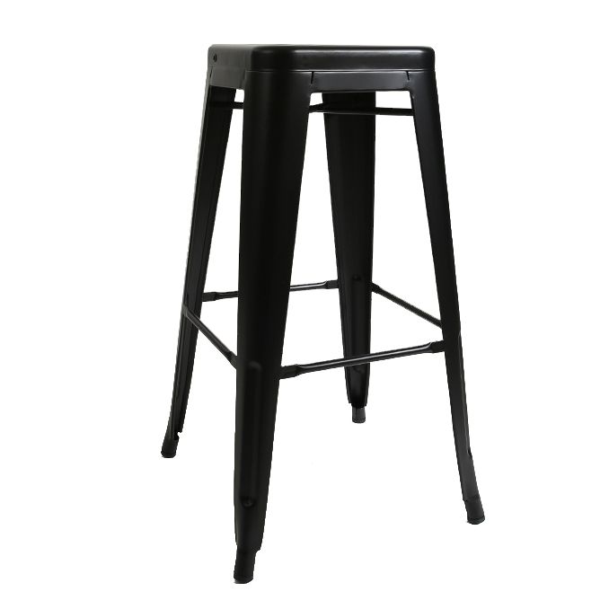 Industrial Bar and Counter Stool Metal Square Stool with 4 Legs