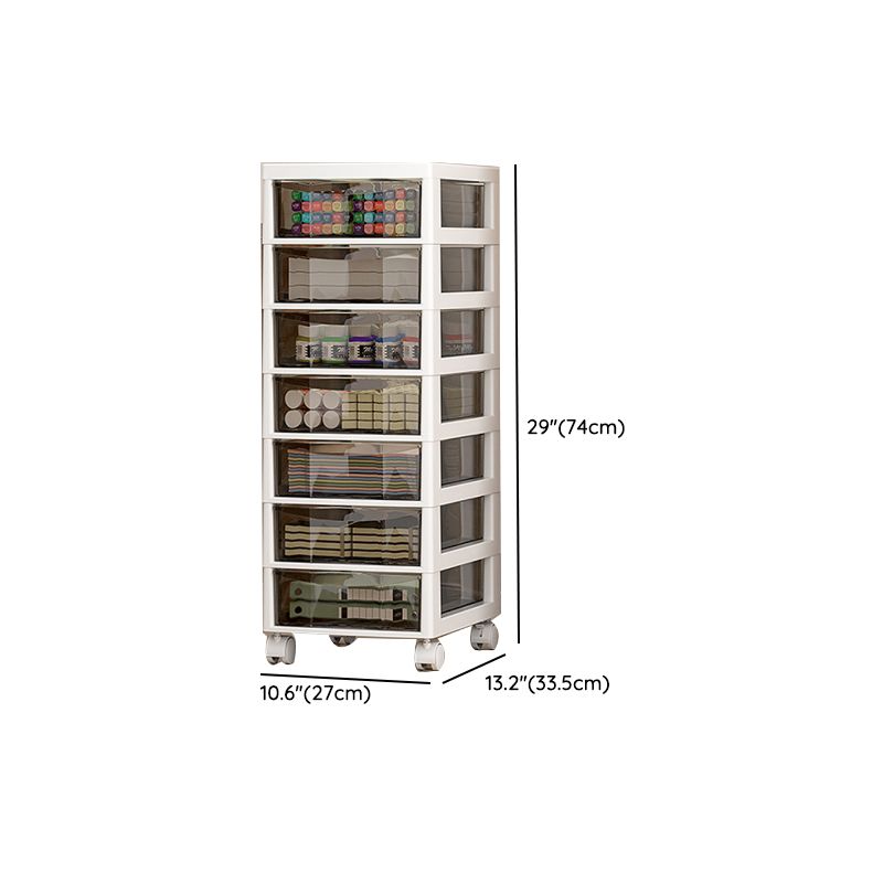 Vertical Transparent Filing Cabinet Modern Movable Plastic File Cabinet