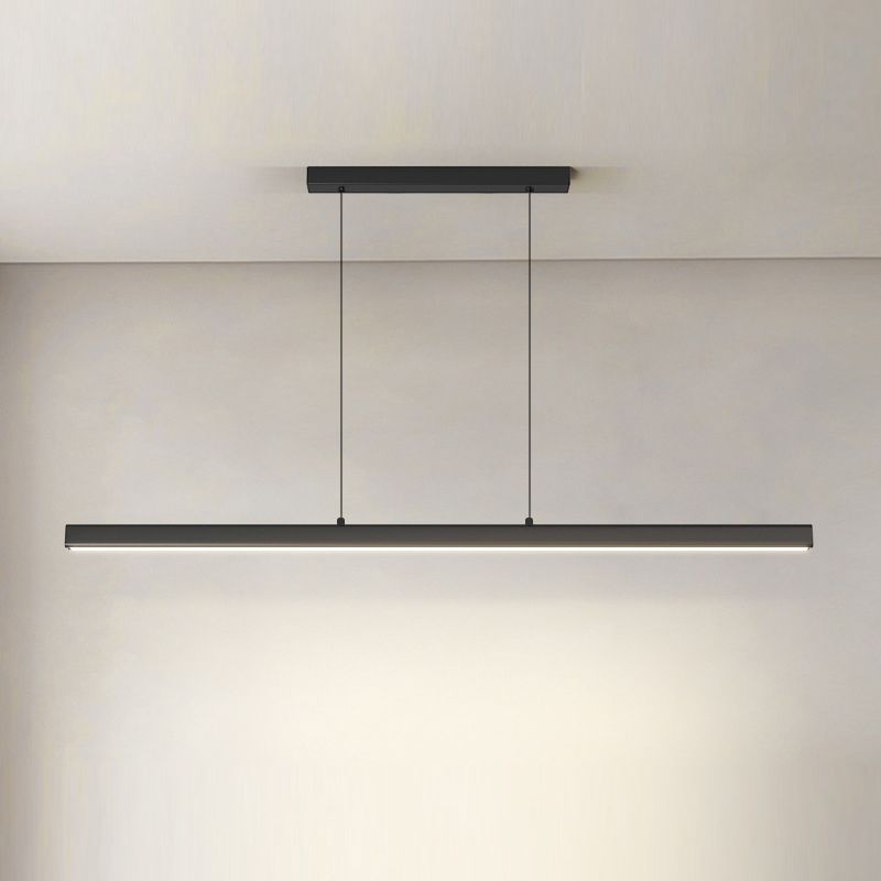 1 Light Linear Island Lighting Fixture Modern Metal for Dining Room