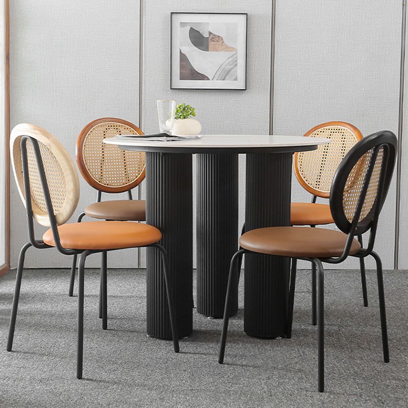 Contemporary Dining Side Chair PU Leather Stacking Side Chair