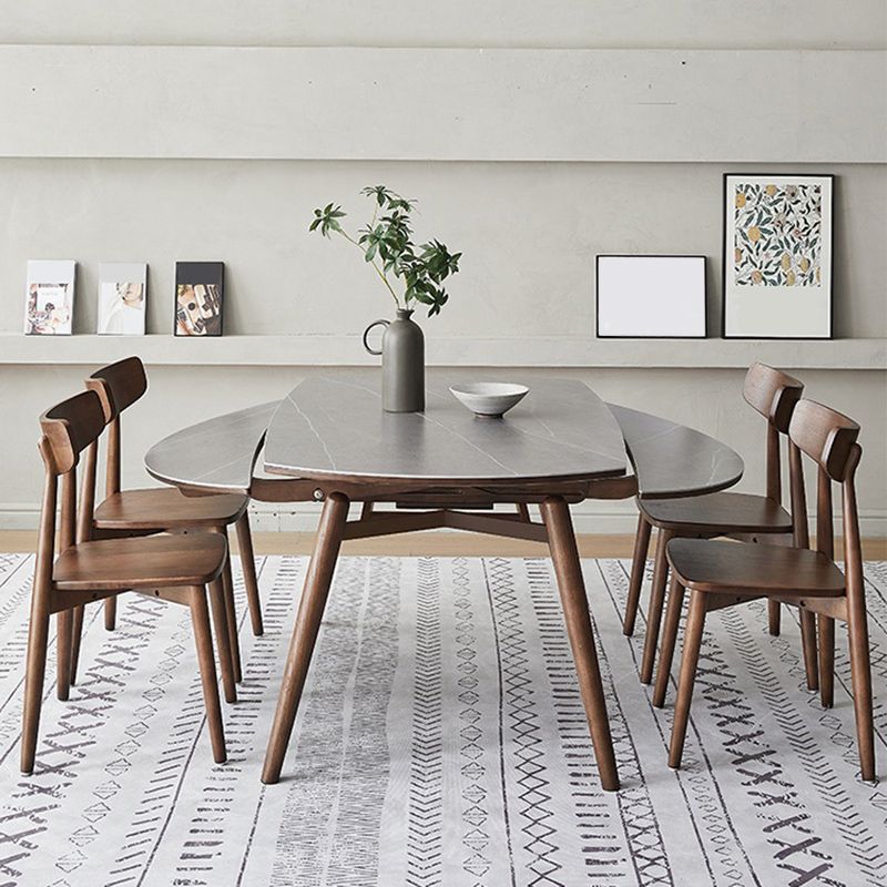 Modern 1/4/5/7 Pieces Dining Set Stone Collapsible Dining Table for Dining Room