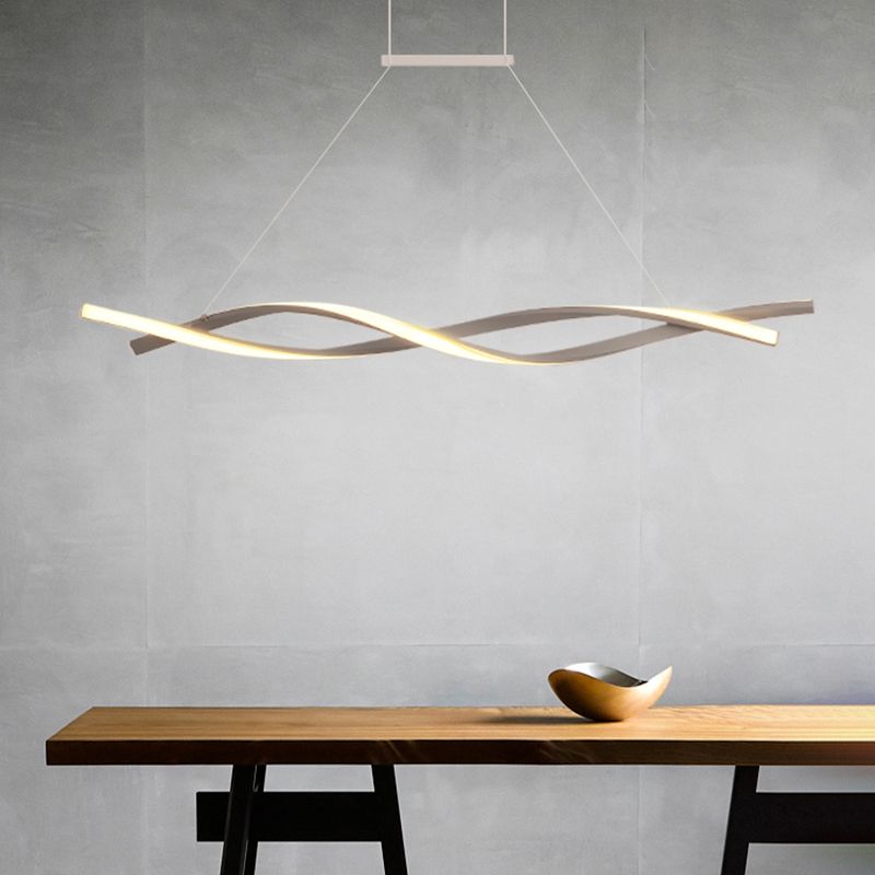 Modern Linear Chandelier Lights LED Island Pendant Lighting for Living Room Dining Room