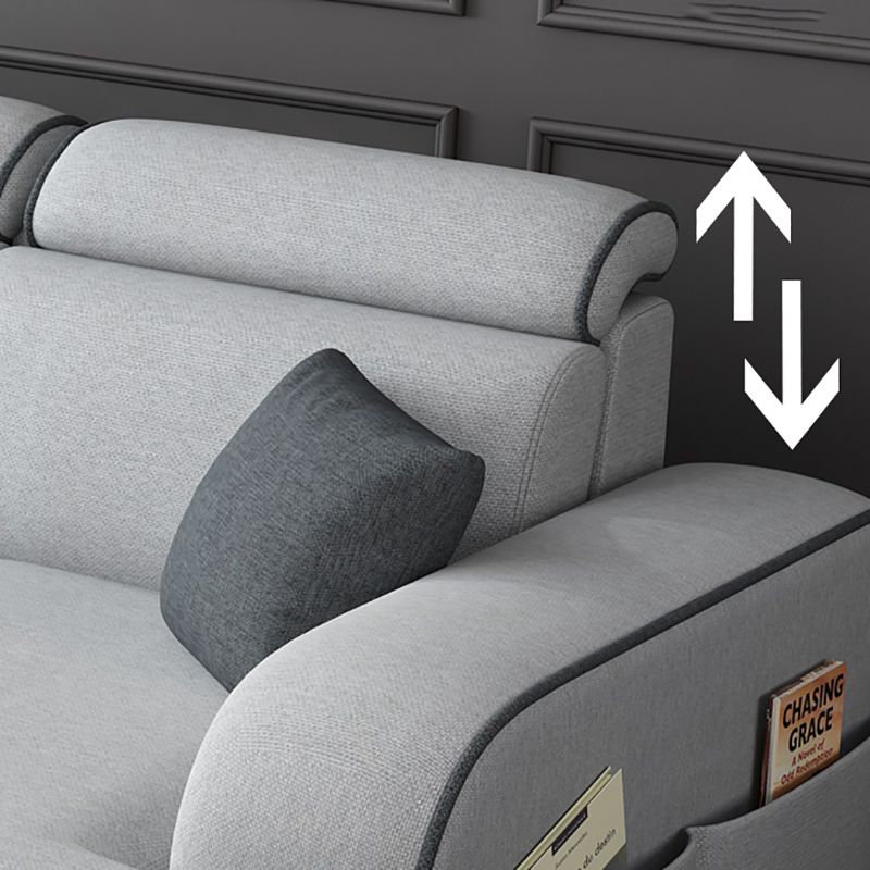 Square Arm Sectional Sofa with Storage Adjustable Sectionalfor 4 People