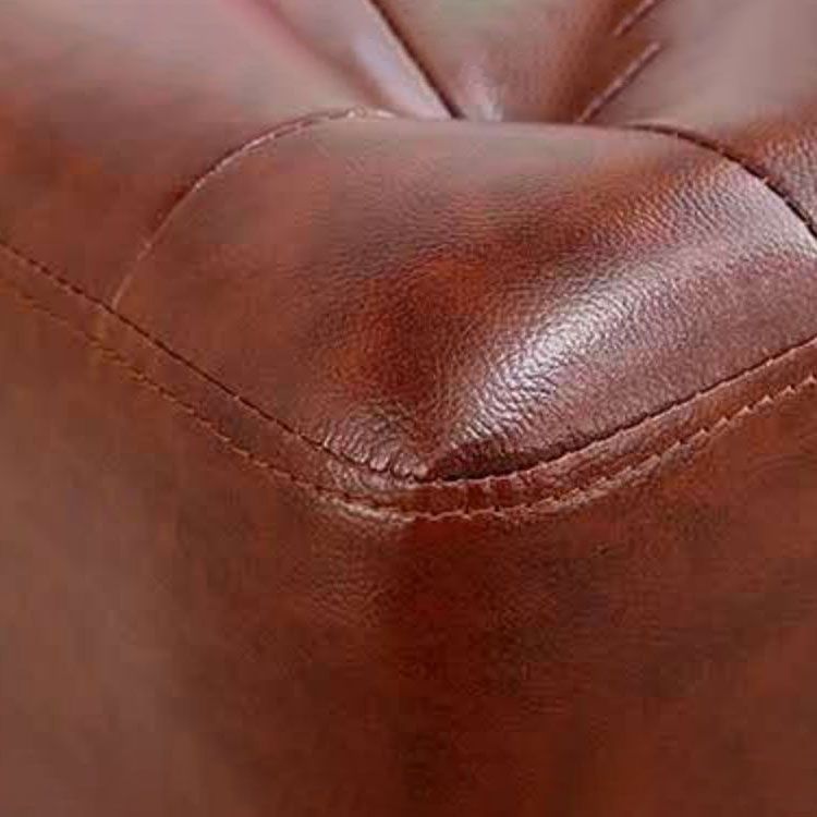 Tufted Ottoman Tear Resistant Faux Leather Contemporary Footstool Ottoman