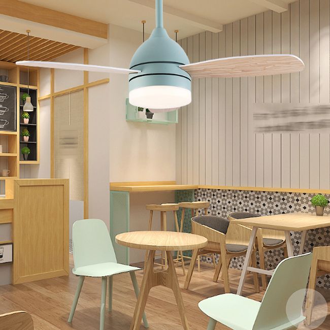 Colorful Ceiling Fan Light Fixture Contemporary LED Ceiling Flush Mount for Kids' Room