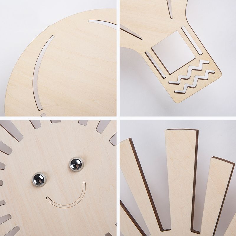 Mooi beige muurlicht cartoon patroon houten led muurlamp voor woonkamer kinderkamer