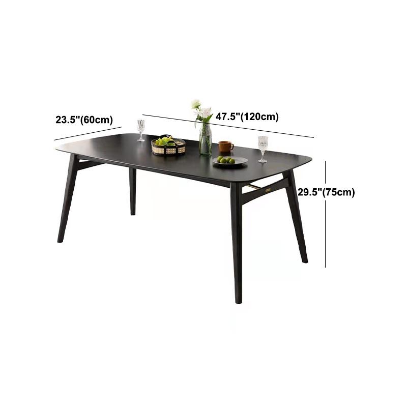Modern Black Dining Room Collection Tripod Base Solid Wood Dining Table