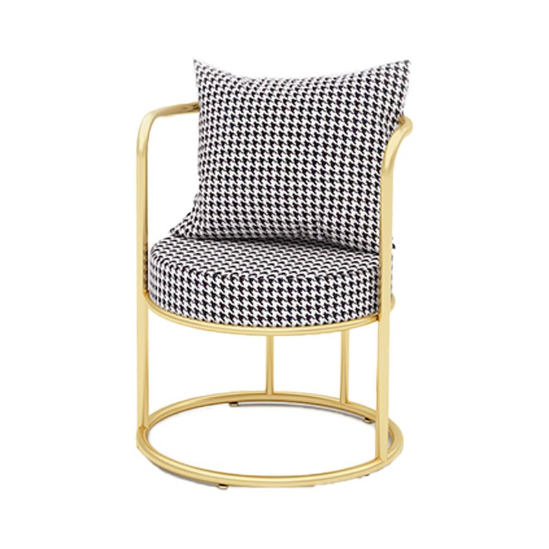 Glam Metal Dining Room Chair Open Back Dining Side Chair for Restaurant Use