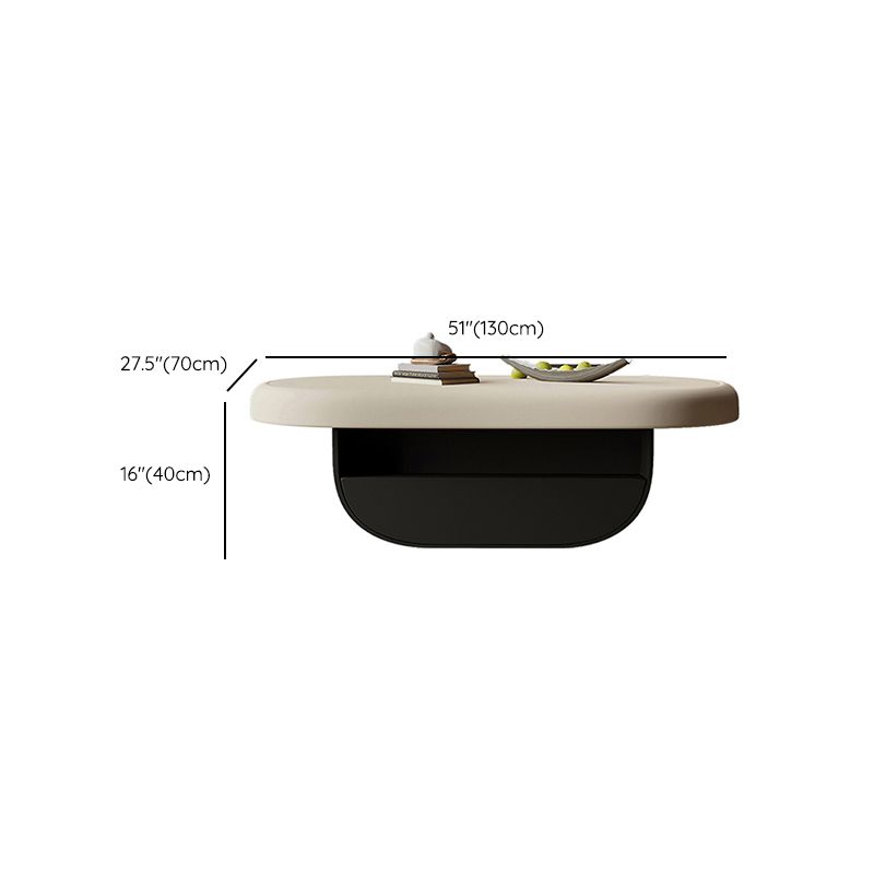 Contemporary Irregular Coffee Table Modern 15.7-In High 1 Single Cocktail Table