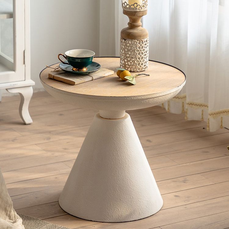 French Country Distressed Cocktail Table Wooden Pedestal  Coffee Table for Living Room