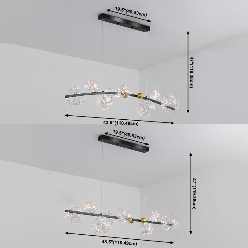 8 Light Globe Chandelier Lighting Modern Island Lighting Metal Island Light Fixture