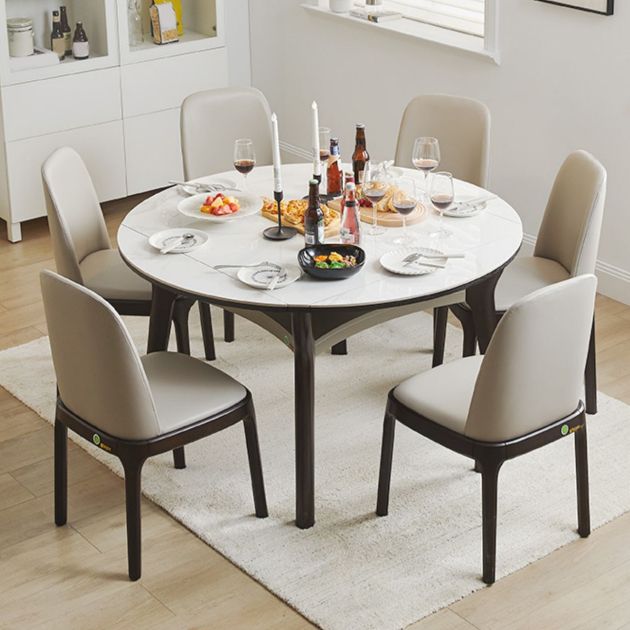 Modern Extendable Stone Drop Leaf Folding Square Dining Table for Dining Room